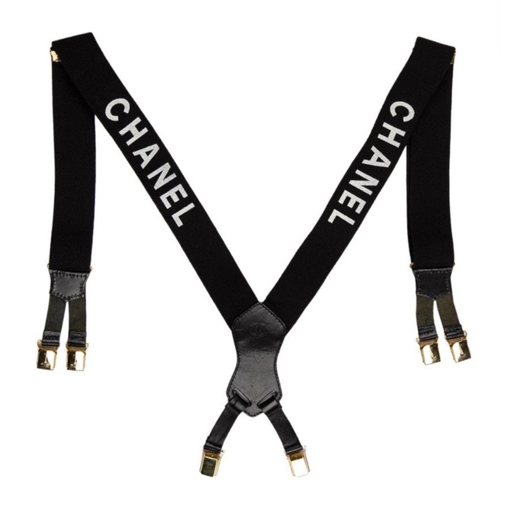 CHANEL logo suspenders